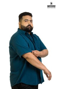Urban Teal Luxe Textured Cotton Shirt (2XL– 8XL) - Image 2