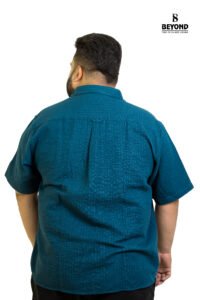 Urban Teal Luxe Textured Cotton Shirt (2XL– 8XL) - Image 4