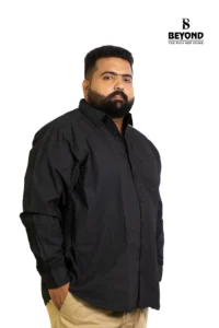 Classic Black Premium Cotton Shirt – Everyday Comfort, Elevated Style (2XL–8XL) - Image 2