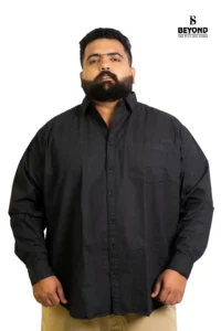 Classic Black Premium Cotton Shirt – Everyday Comfort, Elevated Style (2XL–8XL) - Image 3