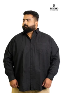 Classic Black Premium Cotton Shirt – Everyday Comfort, Elevated Style (2XL–8XL) - Image 4