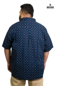 Navy Blue Cotton Printed Shirt – Easygoing Style for Big Personalities (4XL–7XL) - Image 5