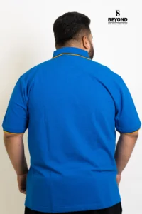 Royal Blue Polo Tee – Feather Edition (2XL–8XL) - Image 3
