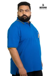 Royal Blue Polo Tee – Feather Edition (2XL–8XL) - Image 4