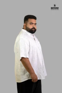 Ivory Breeze Textured Cotton Shirt (2XL–8XL) - Image 3
