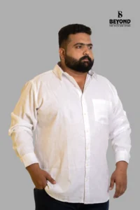 White Luxe Jacquard Cotton Shirt (2XL–8XL) - Image 2