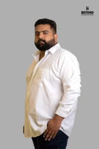 White Luxe Jacquard Cotton Shirt (2XL–8XL) - Image 4