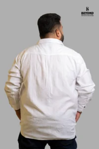 White Luxe Jacquard Cotton Shirt (2XL–8XL) - Image 5