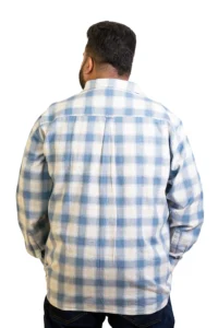 Soft Blue & Ivory Check Shirt (2XL–8XL) - Image 5