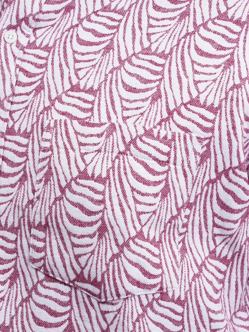 Maroon Leaf-Pattern Premium Plus-Size Shirt for Men (3XL–8XL) - Image 7