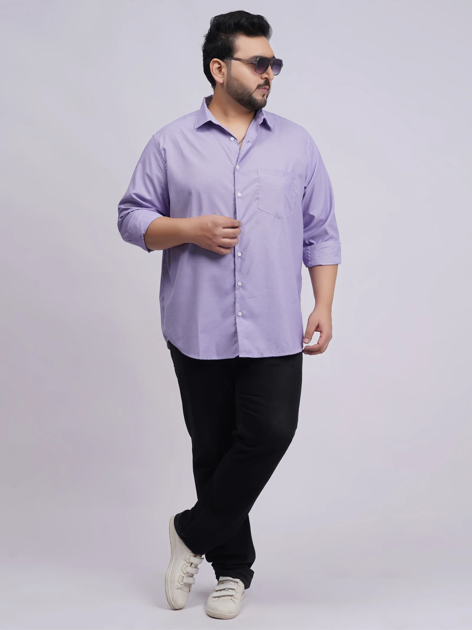 Plus Size Lavender Formal Shirt for Men