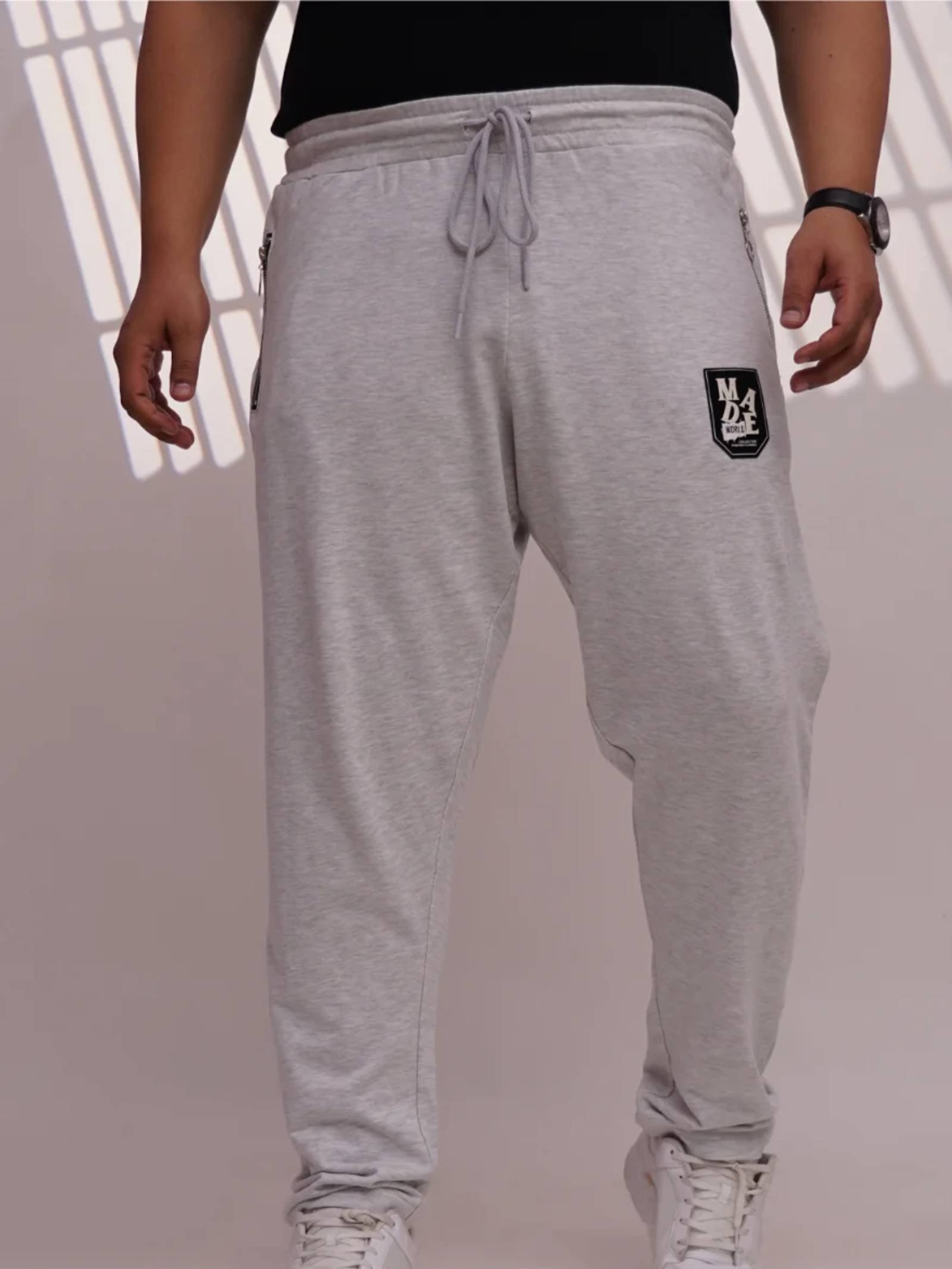 Light Grey Plus Size Men’s Jogger Pants