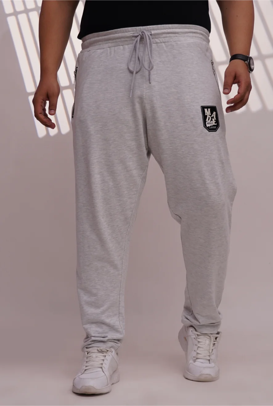 Light Grey Plus Size Men’s Jogger Pants
