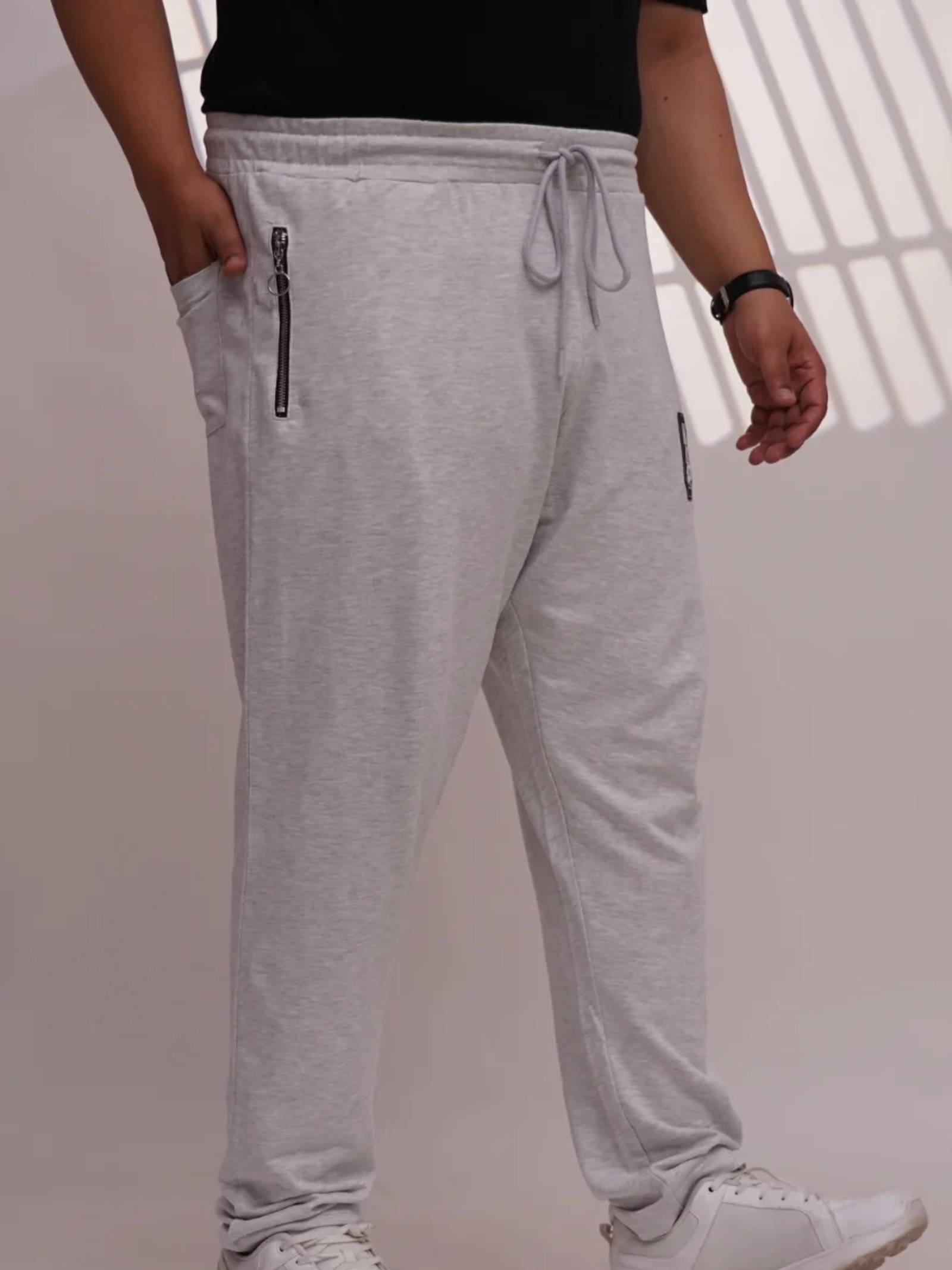 Light Grey Plus Size Men’s Jogger Pants