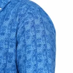 Blue Geometric Print Half-Sleeve Plus Size Shirt