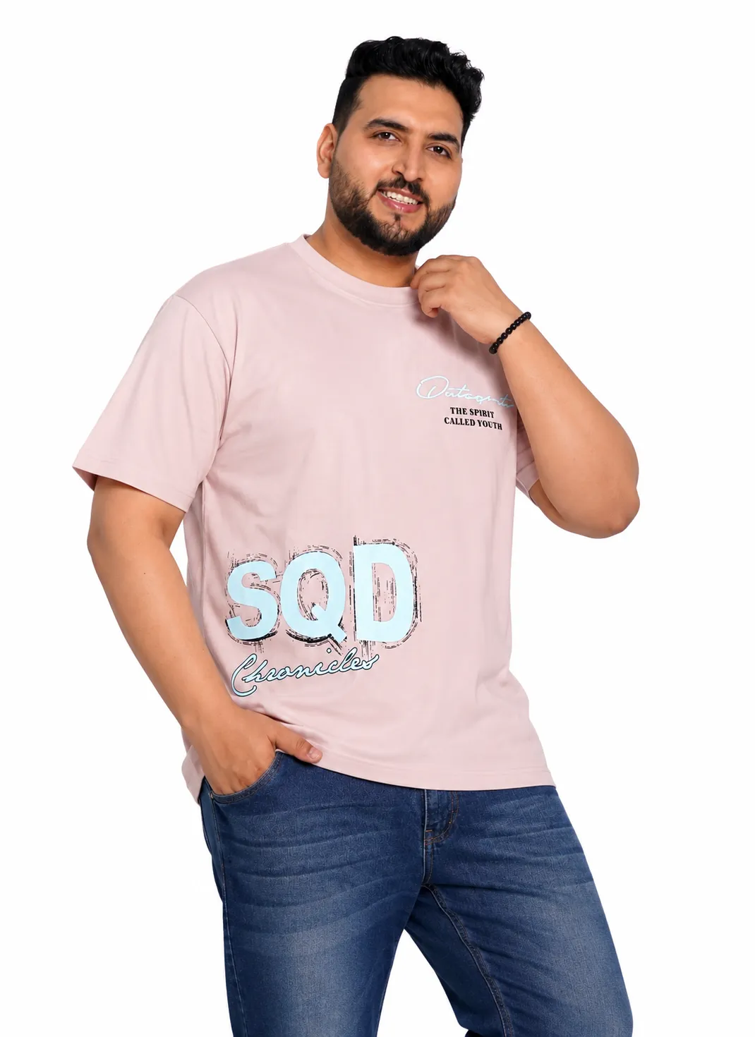 Dusty Pink Graphic Plus Size T-Shirt