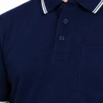 Navy Contrast-Trim Plus Size Polo T-Shirt