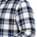 Navy and White Check Long-Sleeve Plus Size Shirt