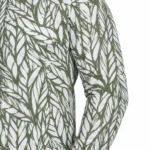 Olive Leaf Print Long-Sleeve Plus Size Shirt