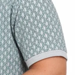Sage Geometric Print Plus Size Polo T-Shirt