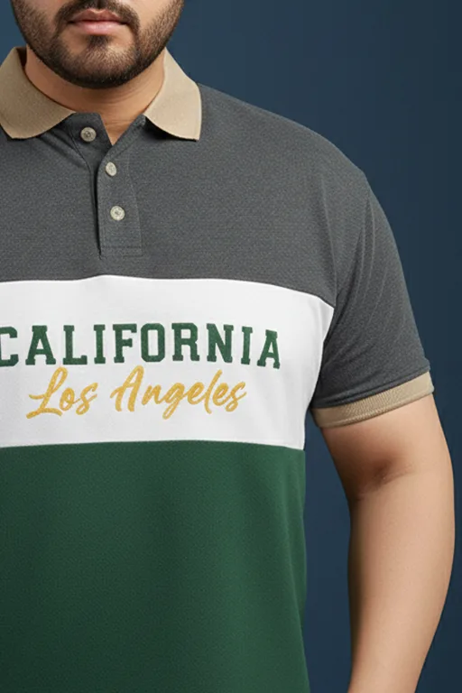 California Block Polo Tee (3XL–8XL) – Urban Cool Series alternate view