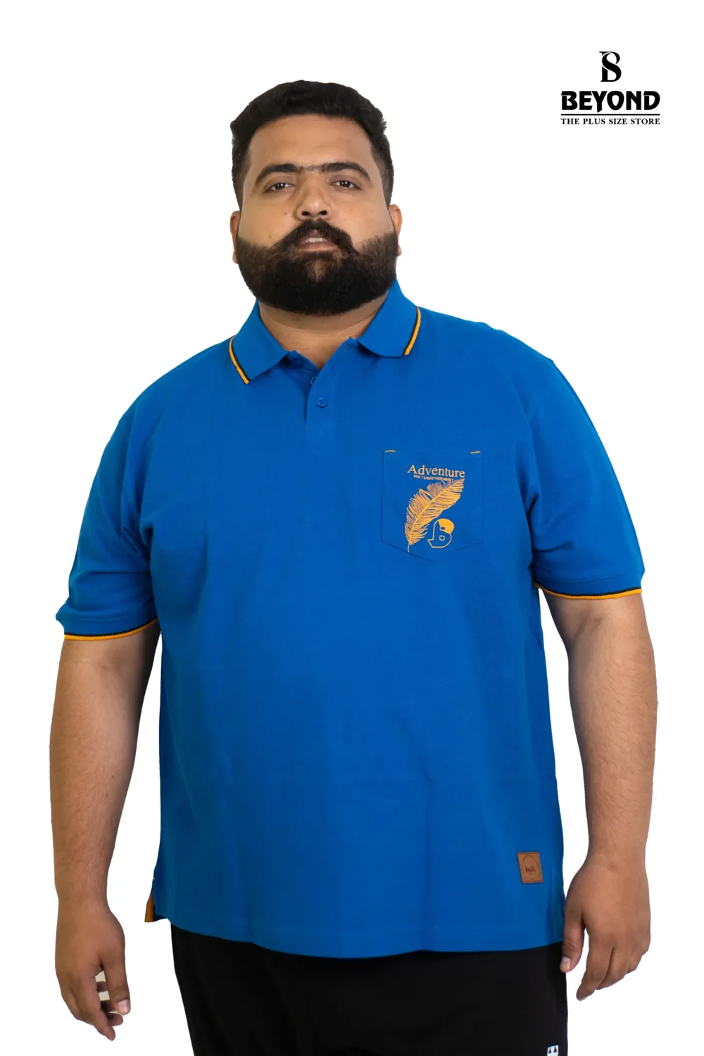 Royal Blue Polo Tee – Feather Edition (2XL–8XL)