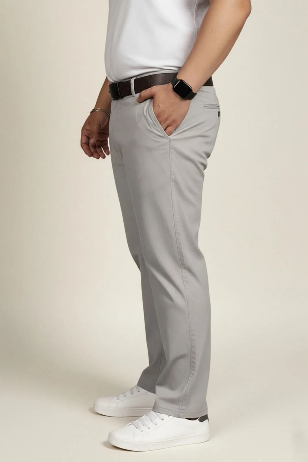 Platinum Grey Premium Stretch Trouser (3XL–7XL) alternate view