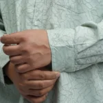 Mint Green Textured Floral Printed Plus-Size Shirt for Men