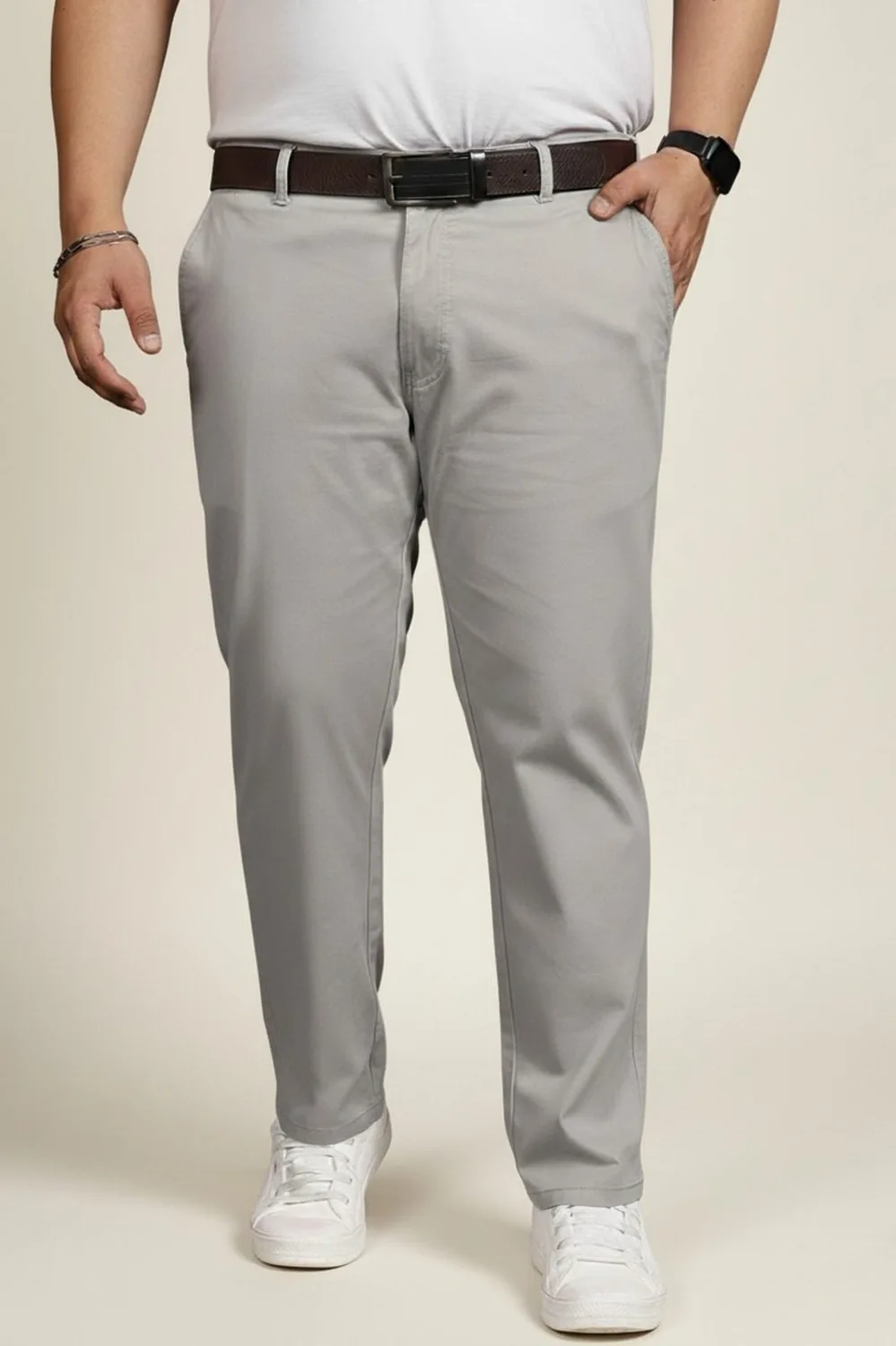 Platinum Grey Premium Stretch Trouser (3XL–7XL)