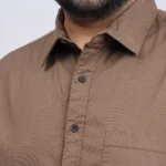Brown Premium Solid Plus-Size Shirt for Men (3XL–8XL)