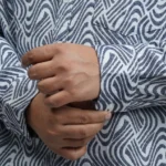 Grey & White Wave-Pattern Premium Printed Plus-Size Shirt