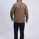 Brown Premium Solid Plus-Size Shirt for Men (3XL–8XL)