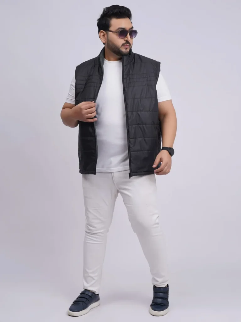 Men’s Plus Size Reversible Sleeveless Jacket