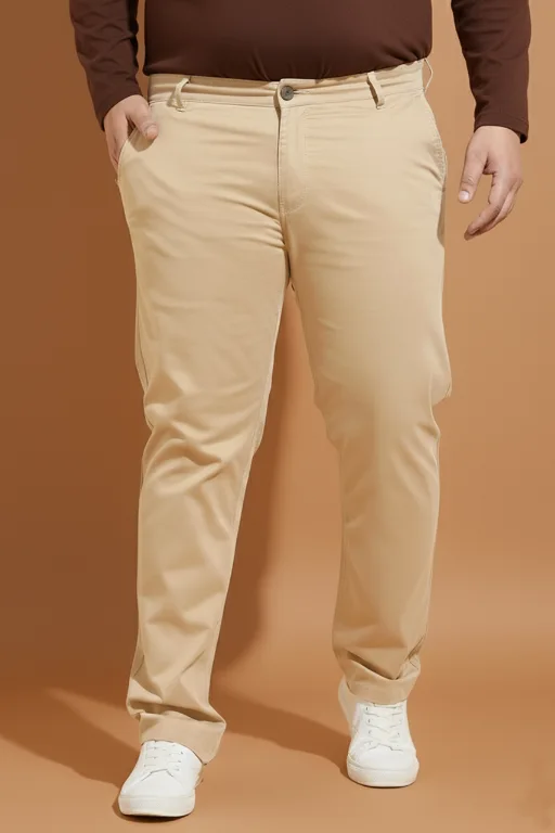 Elegant Cream Premium Stretch Trouser (2XL–7XL)