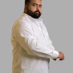 White Luxe Jacquard Cotton Shirt (2XL–8XL)