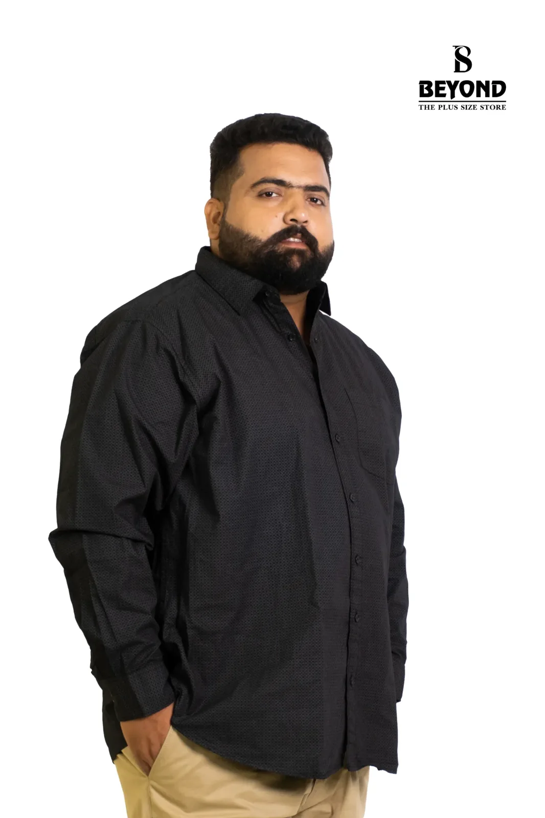 Classic Black Premium Cotton Shirt – Everyday Comfort, Elevated Style (2XL–8XL) alternate view