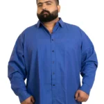 Royal Blue Premium Cotton Shirt – Timeless Style, Tailored for Big Builds (3XL–8XL)